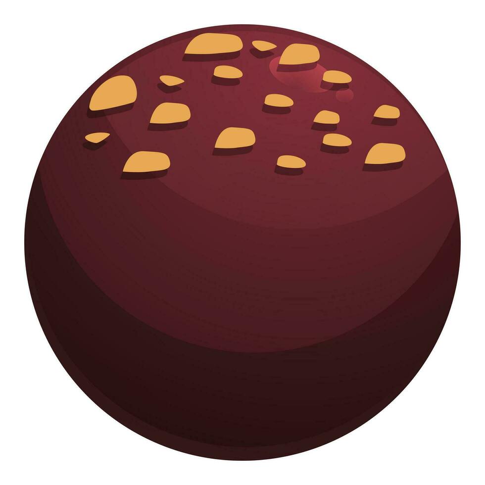 cacao nueces bomba icono dibujos animados vector. pelotas pastel caramelo vector