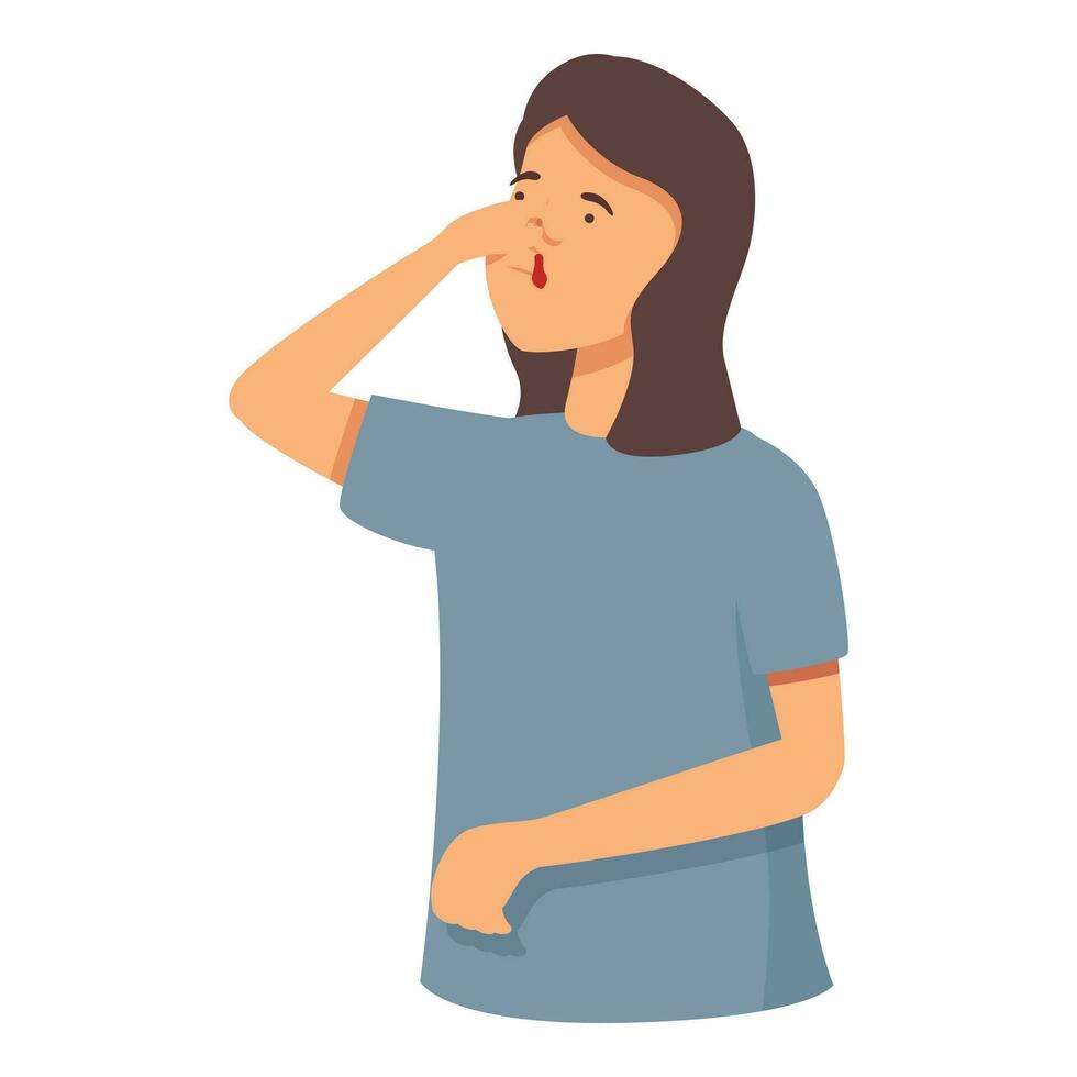 Cranium nosebleed icon cartoon vector. Face disease vector