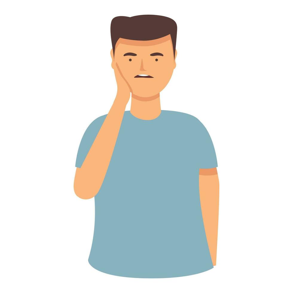 Face oral sick icon cartoon vector. Cheek oral ache vector