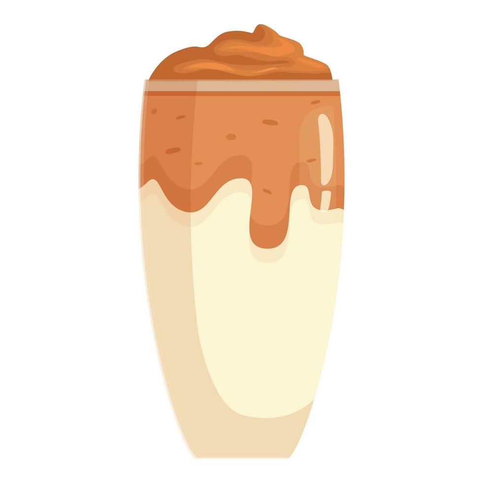 Glass milk cappuccino icon cartoon vector. Latte cocktail vector