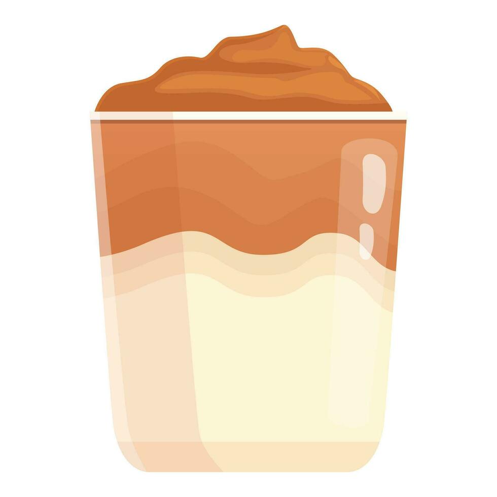 cacao bebida icono dibujos animados vector. dalgona capuchino hielo vector