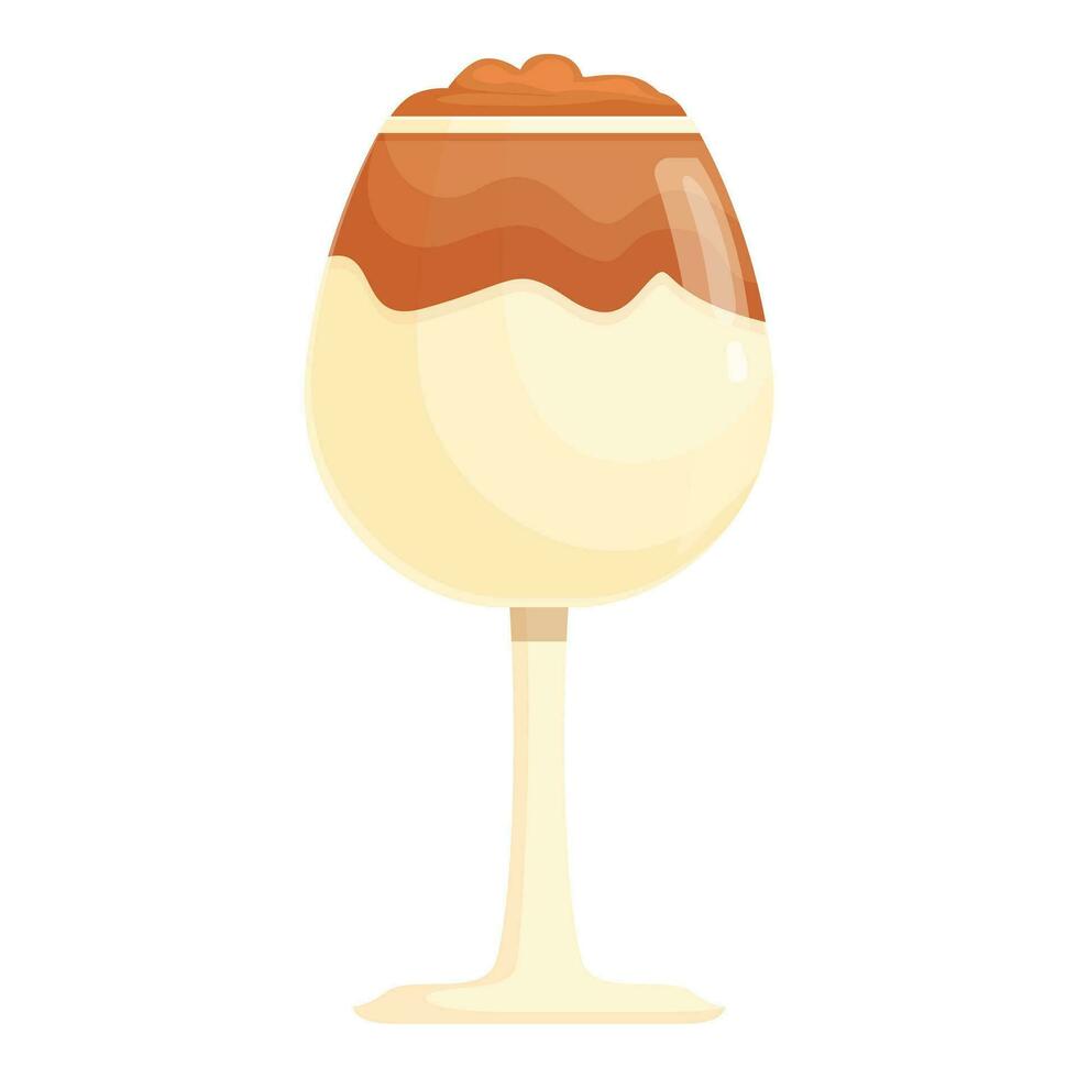 Dalgona glass coffee icon cartoon vector. Ice glass cocktail vector