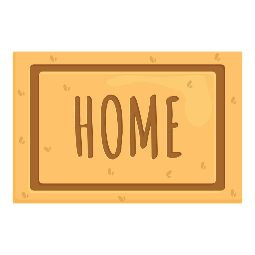 Home text door mat icon cartoon vector. Carpet house vector