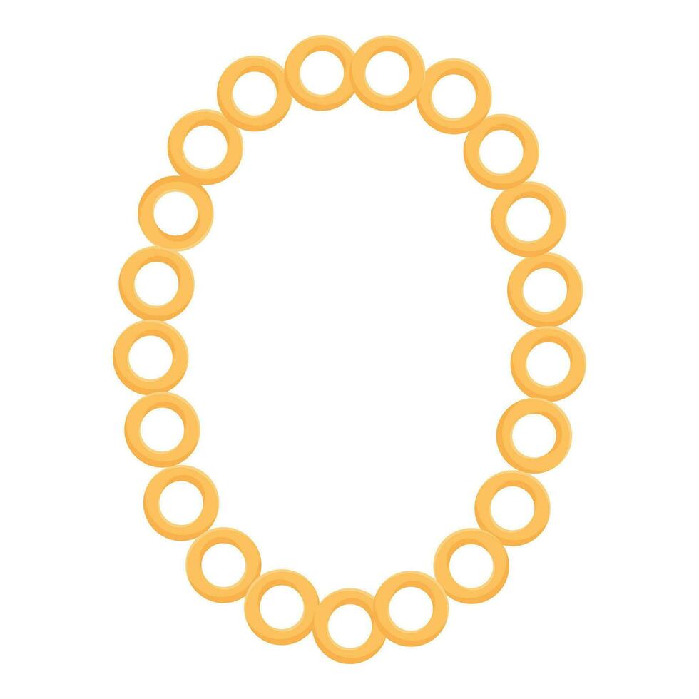 oro circulo pulsera icono dibujos animados vector. cadena collar vector