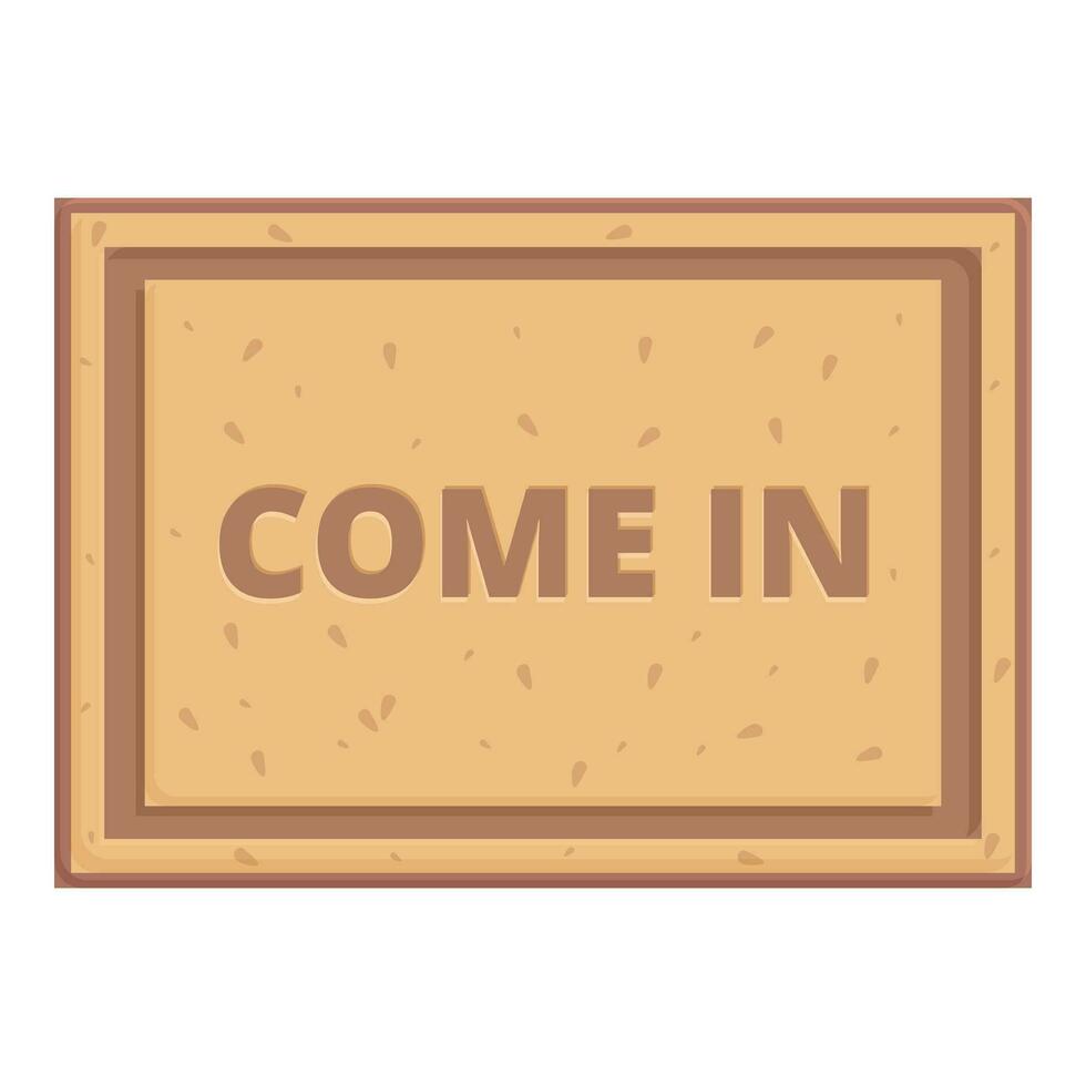 Come in door mat icon cartoon vector. Space welcome vector