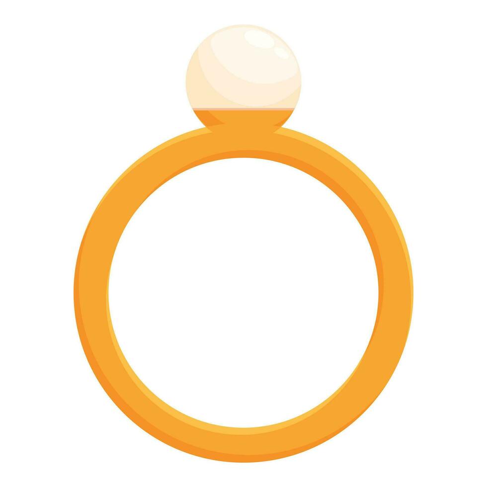Pearl stone ring icon cartoon vector. Retail emporium vector