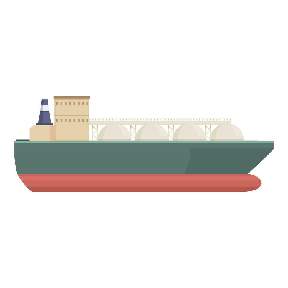 Green color gas carrier icon cartoon vector. Terminal port vector