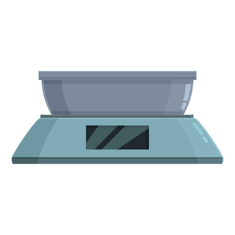 Pot scales icon cartoon vector. Kitchen equipment vector