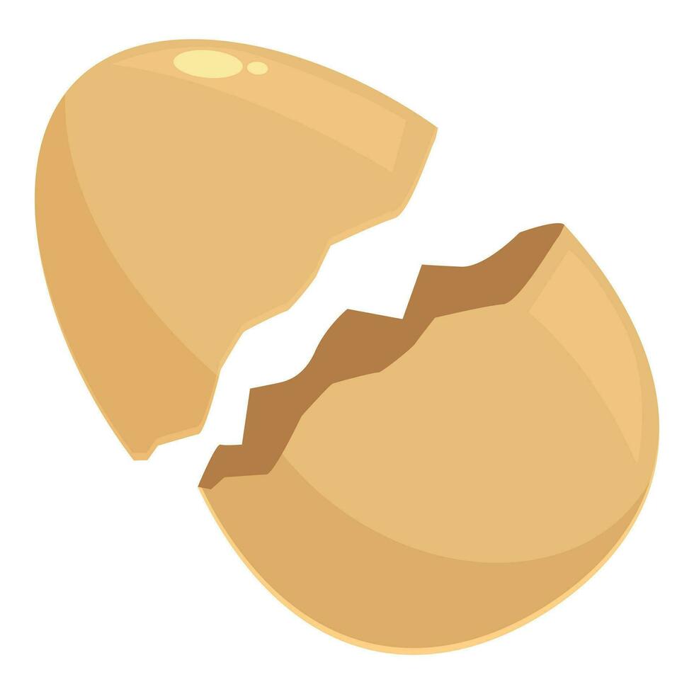 Eggshell cracked waste icon cartoon vector. Sorting organic food vector