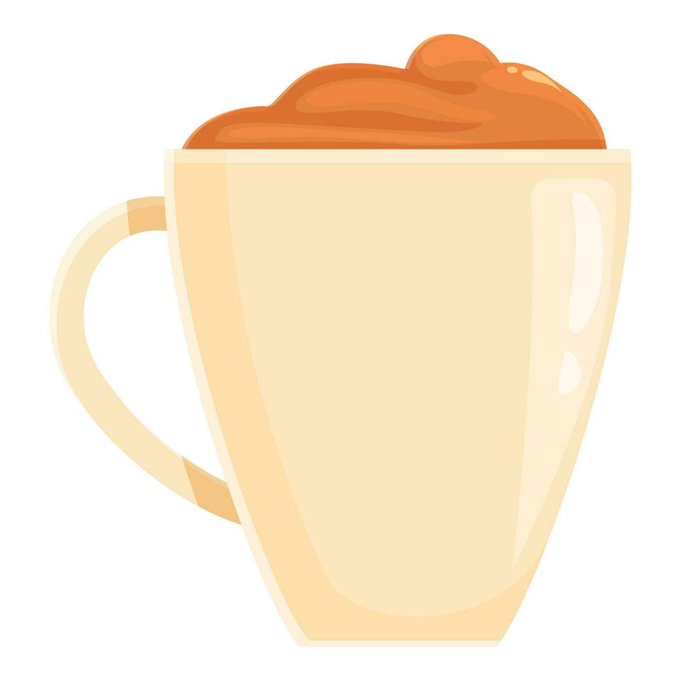 Dalgona cup coffee icon cartoon vector. Morning drink vector