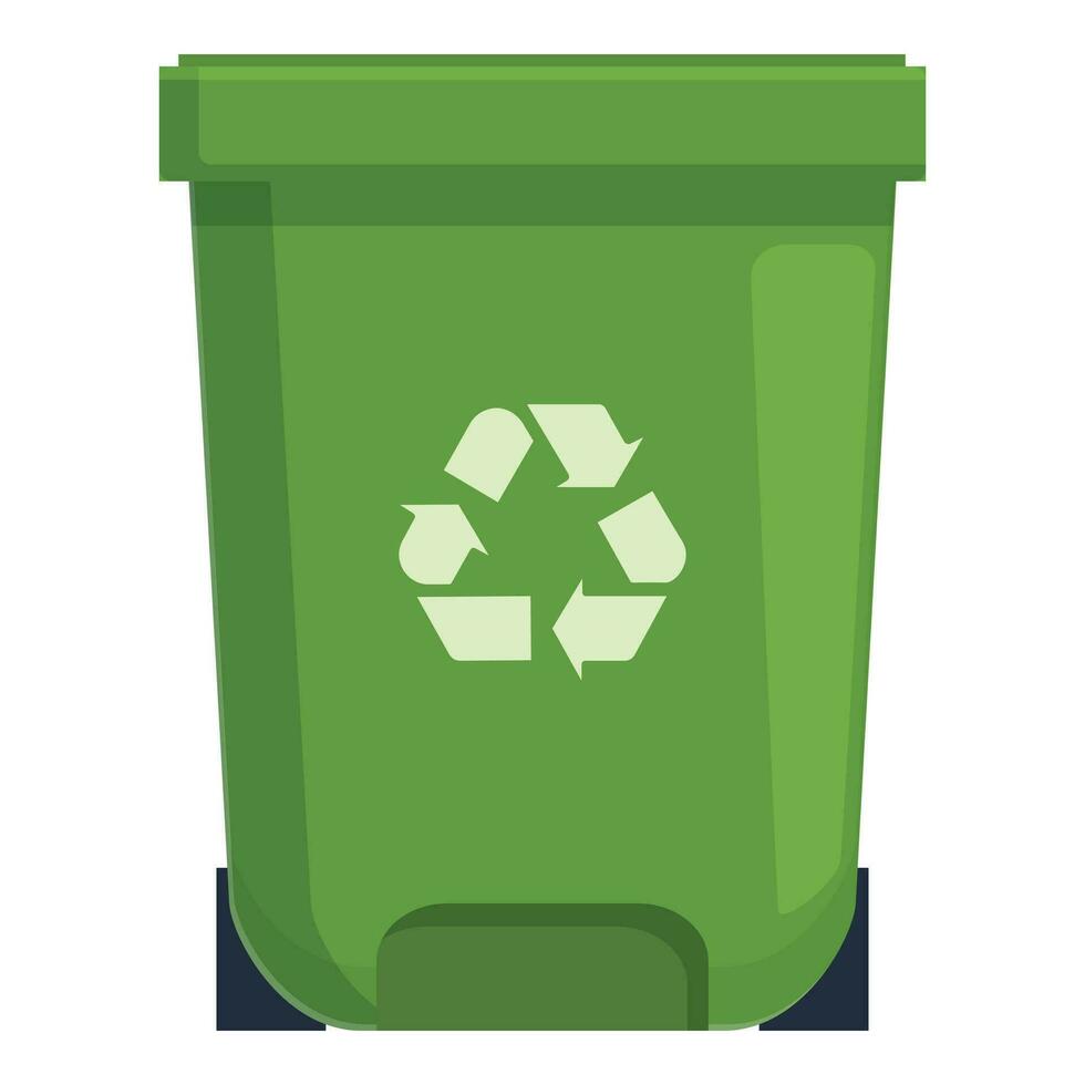 Green waster sorting cart icon cartoon vector. Plastic garbage vector