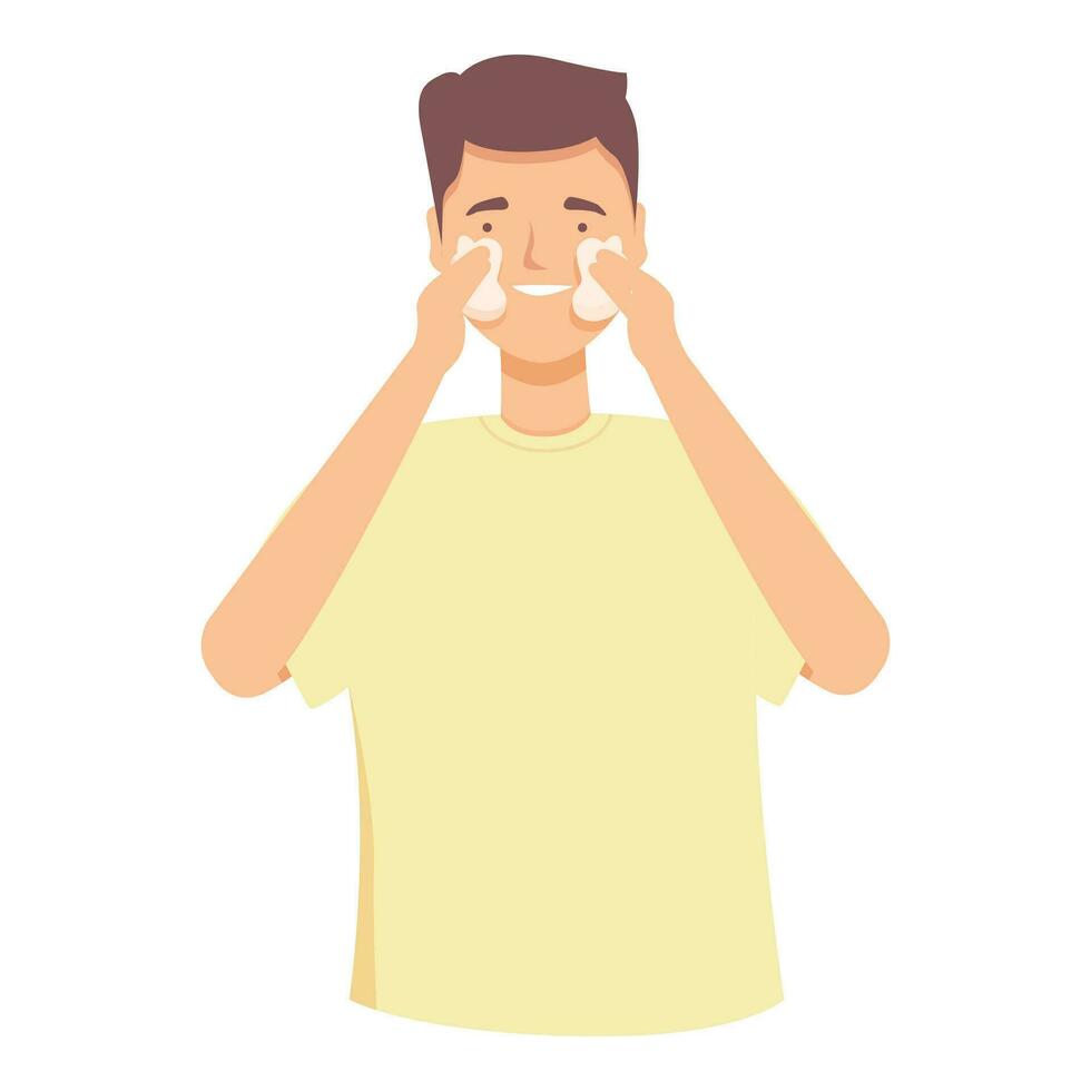Man cream face icon cartoon vector. Razor tube vector