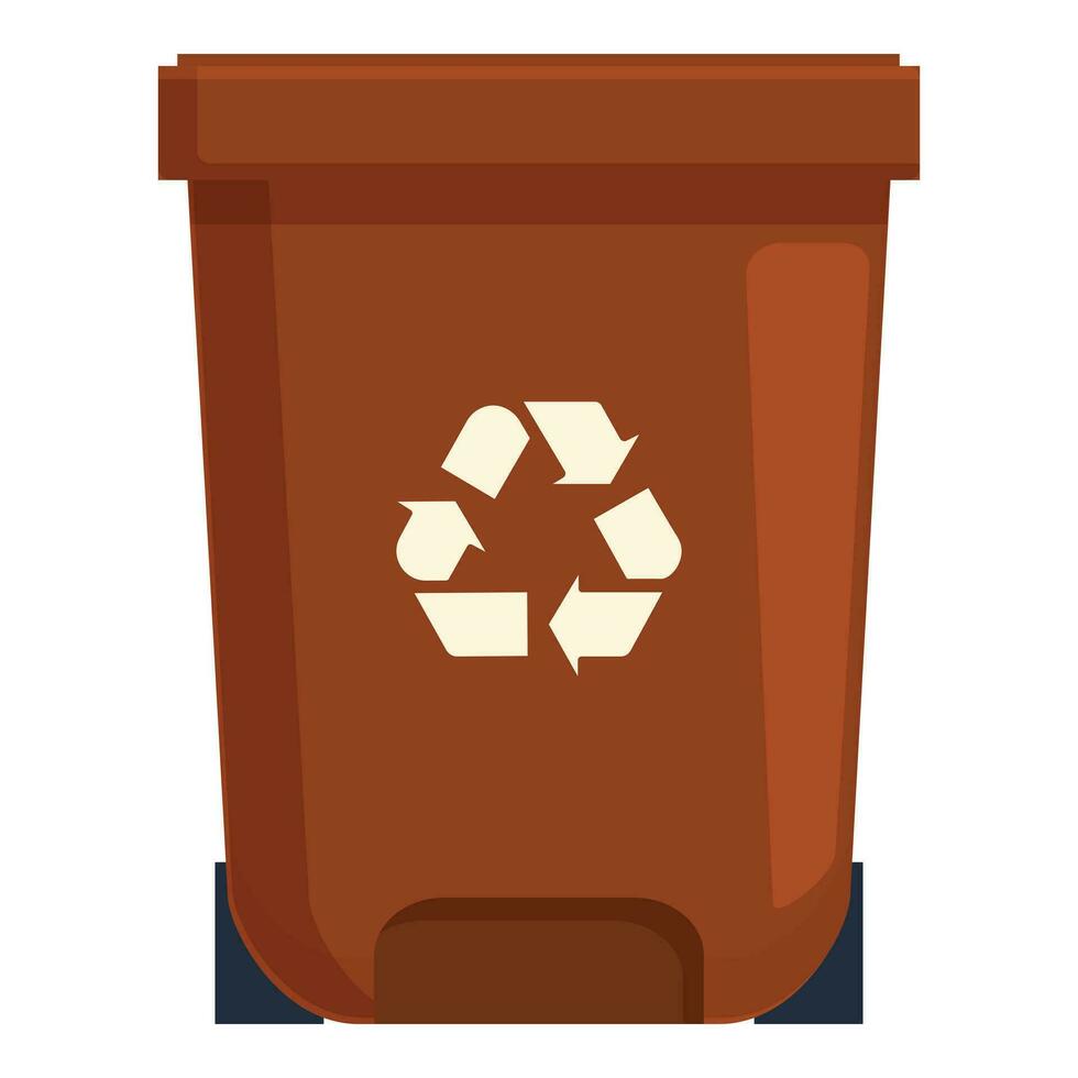 Red garbage bin icon cartoon vector. Sorting waste vector