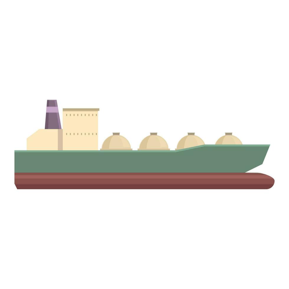 Full gas carrier ship icon cartoon vector. Maritime petrol vector