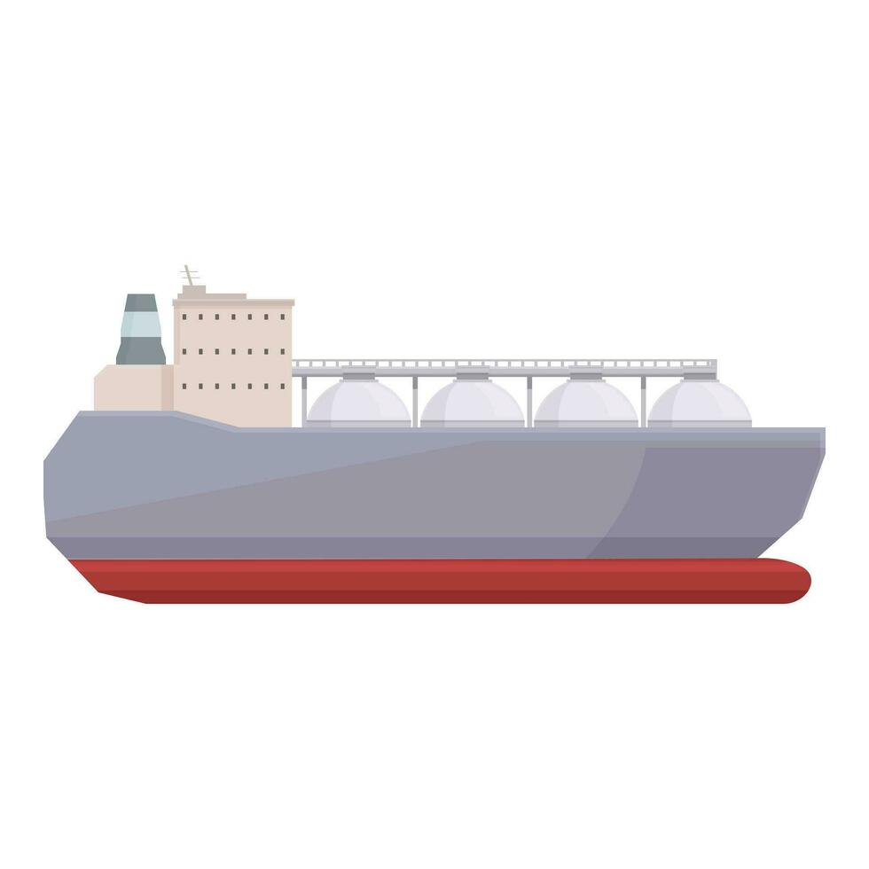 Gas energy carrier ship icon cartoon vector. Boat harbor vector
