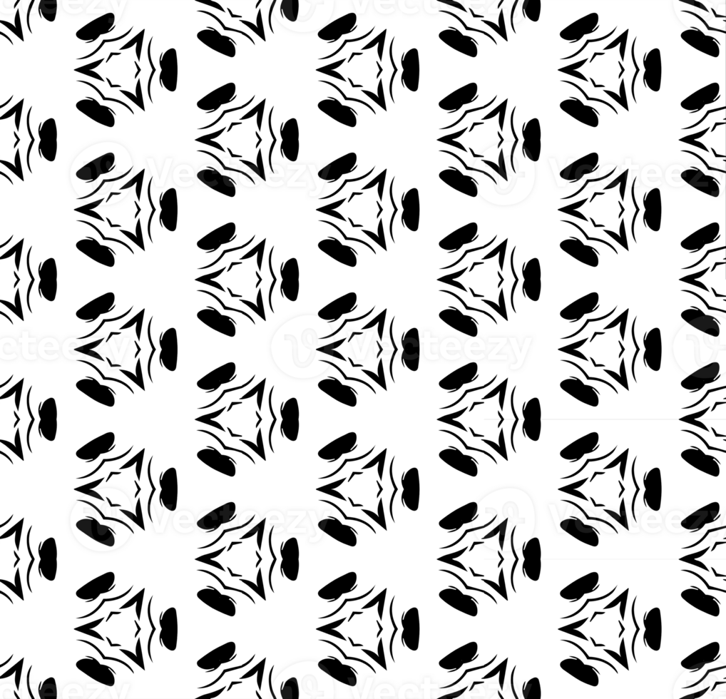 Black seamless abstract pattern. Overlay for background and backdrop. Ornamental design. PNG graphic illustration with transparent background.