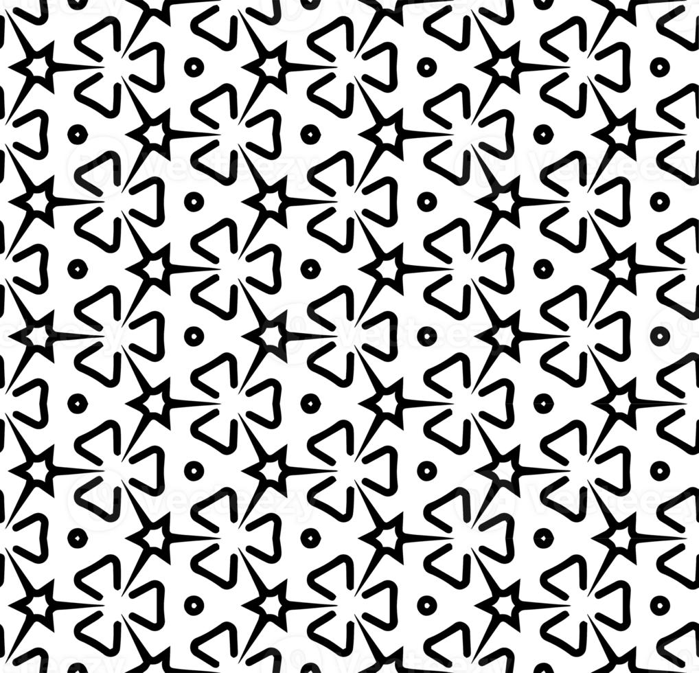 Black seamless abstract pattern. Overlay for background and backdrop. Ornamental design. PNG graphic illustration with transparent background.
