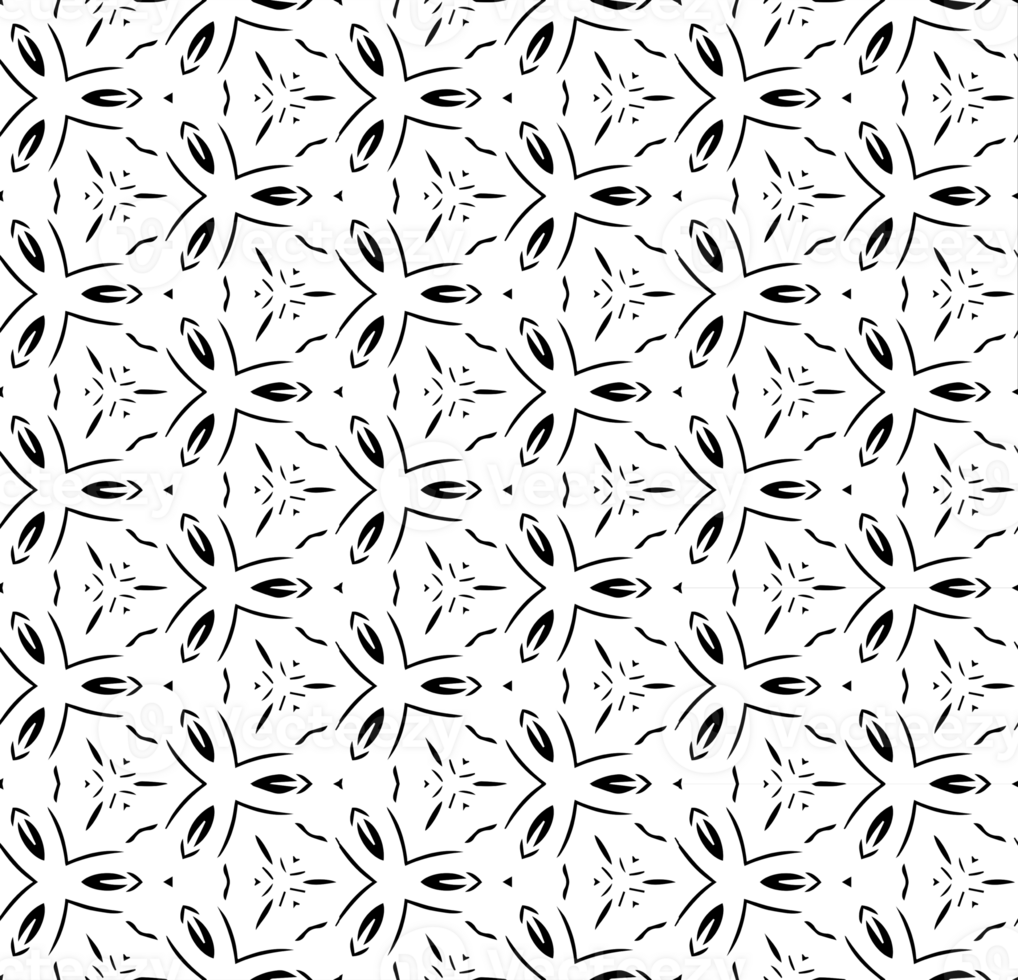 Black seamless abstract pattern. Overlay for background and backdrop. Ornamental design. PNG graphic illustration with transparent background.
