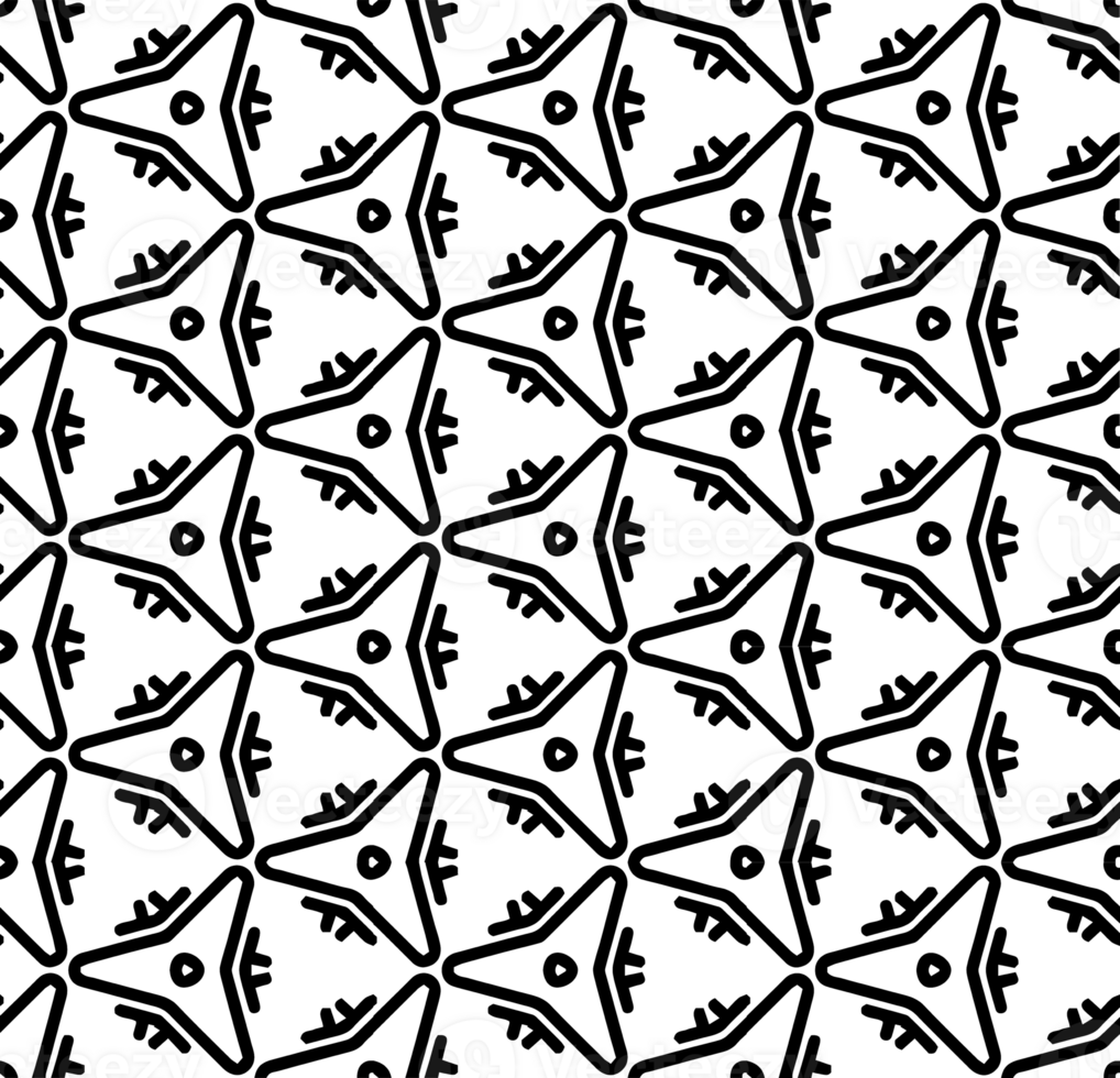 Black seamless abstract pattern. Overlay for background and backdrop. Ornamental design. PNG graphic illustration with transparent background.