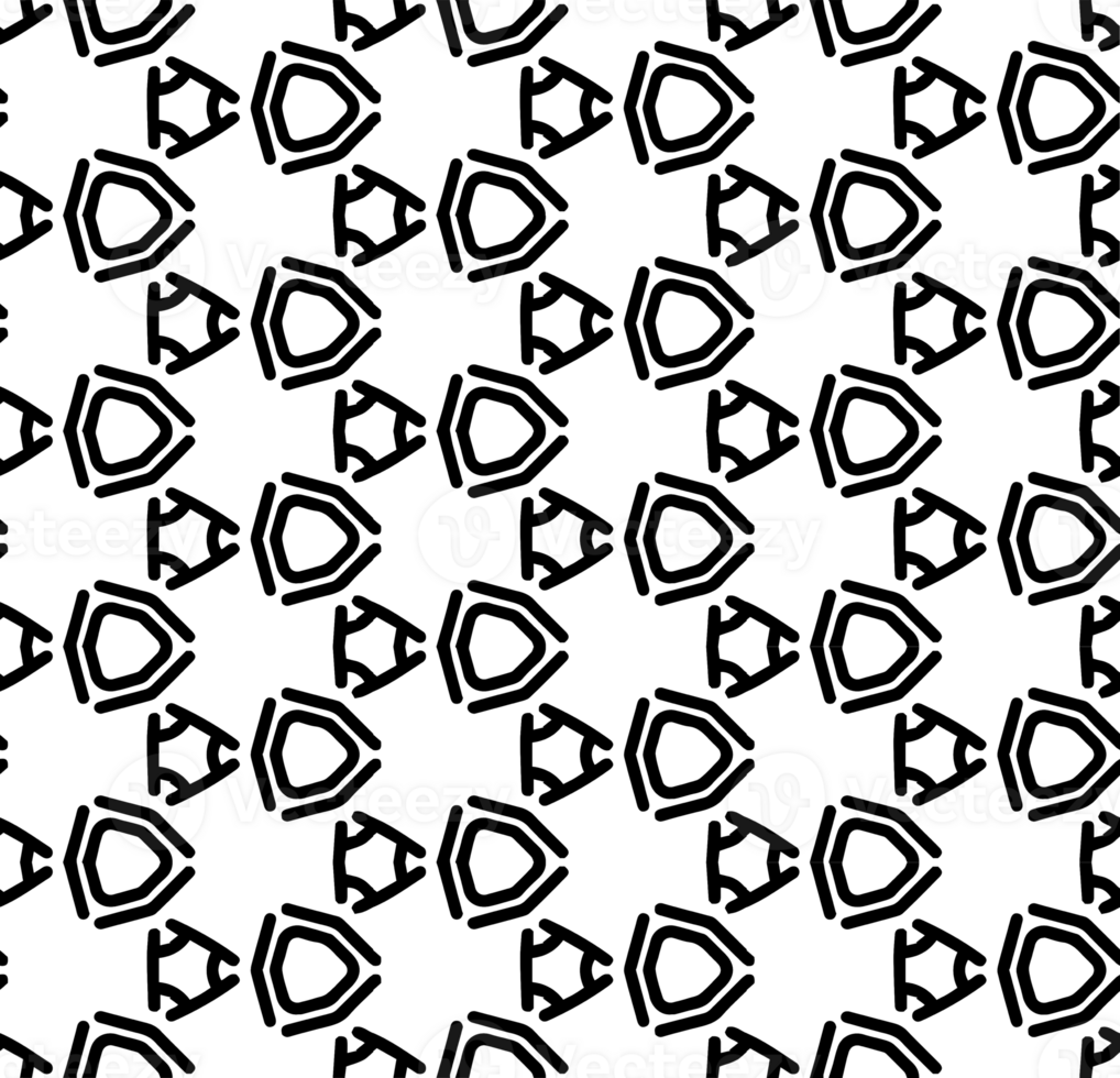 Black seamless abstract pattern. Overlay for background and backdrop. Ornamental design. PNG graphic illustration with transparent background.
