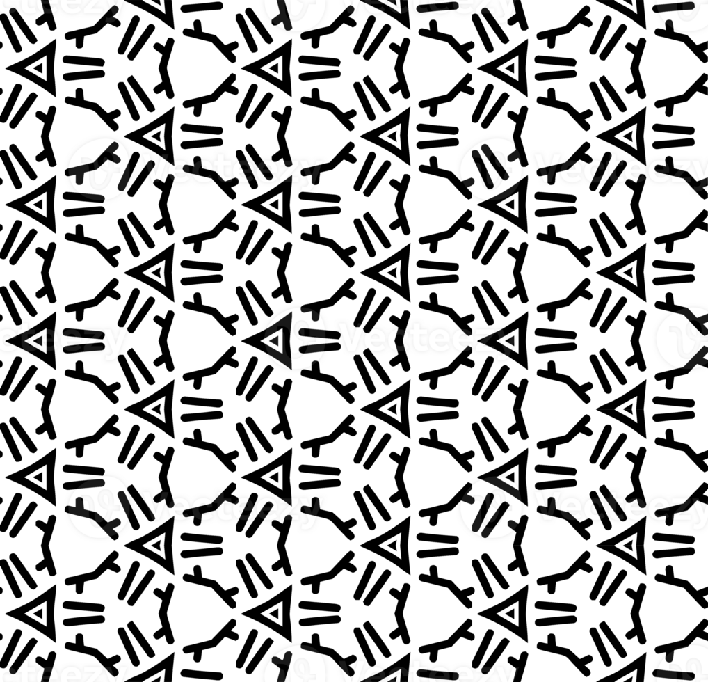 Black seamless abstract pattern. Overlay for background and backdrop. Ornamental design. PNG graphic illustration with transparent background.