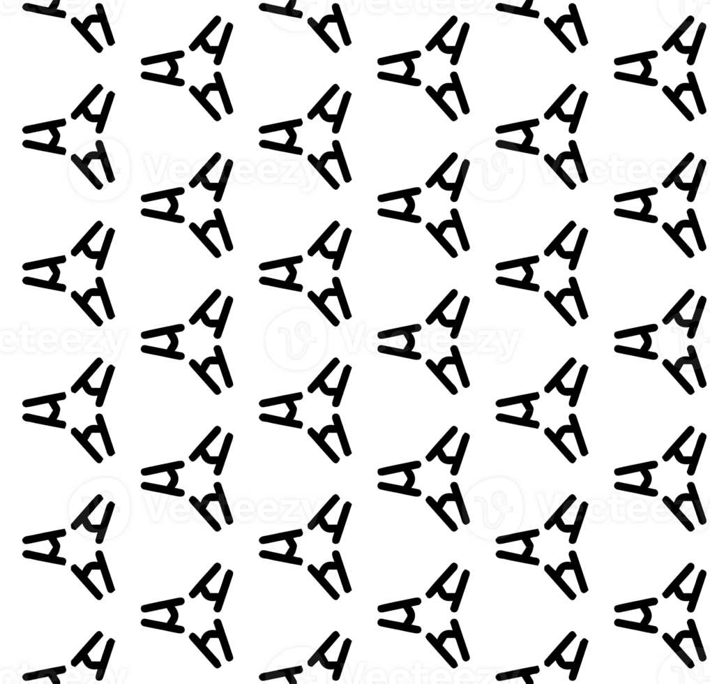 Black seamless abstract pattern. Overlay for background and backdrop. Ornamental design. PNG graphic illustration with transparent background.