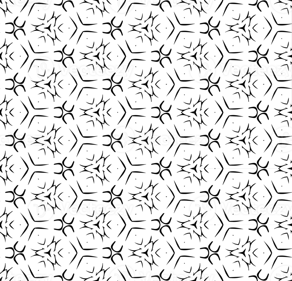 Black seamless abstract pattern. Overlay for background and backdrop. Ornamental design. PNG graphic illustration with transparent background.