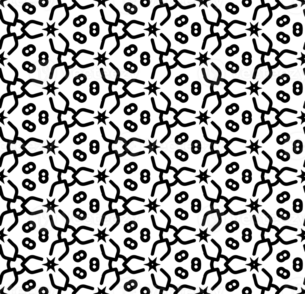Black seamless abstract pattern. Overlay for background and backdrop. Ornamental design. PNG graphic illustration with transparent background.