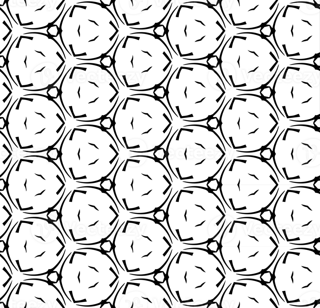 Black seamless abstract pattern. Overlay for background and backdrop. Ornamental design. PNG graphic illustration with transparent background.