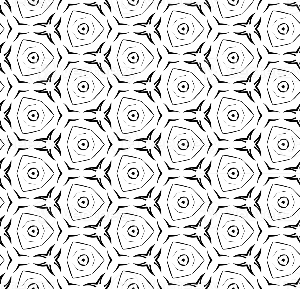 Black seamless abstract pattern. Overlay for background and backdrop. Ornamental design. PNG graphic illustration with transparent background.