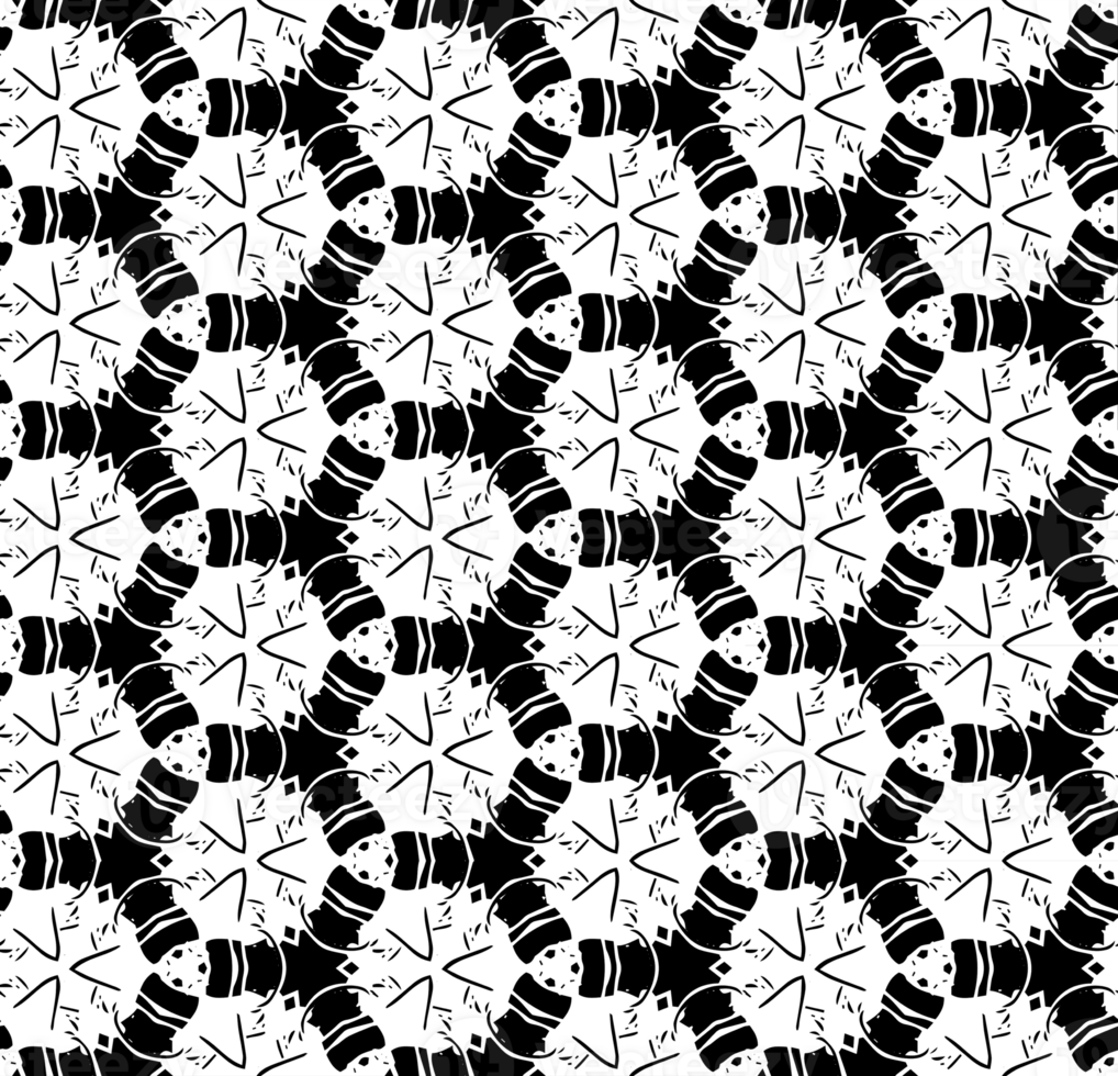 Black seamless abstract pattern. Overlay for background and backdrop. Ornamental design. PNG graphic illustration with transparent background.