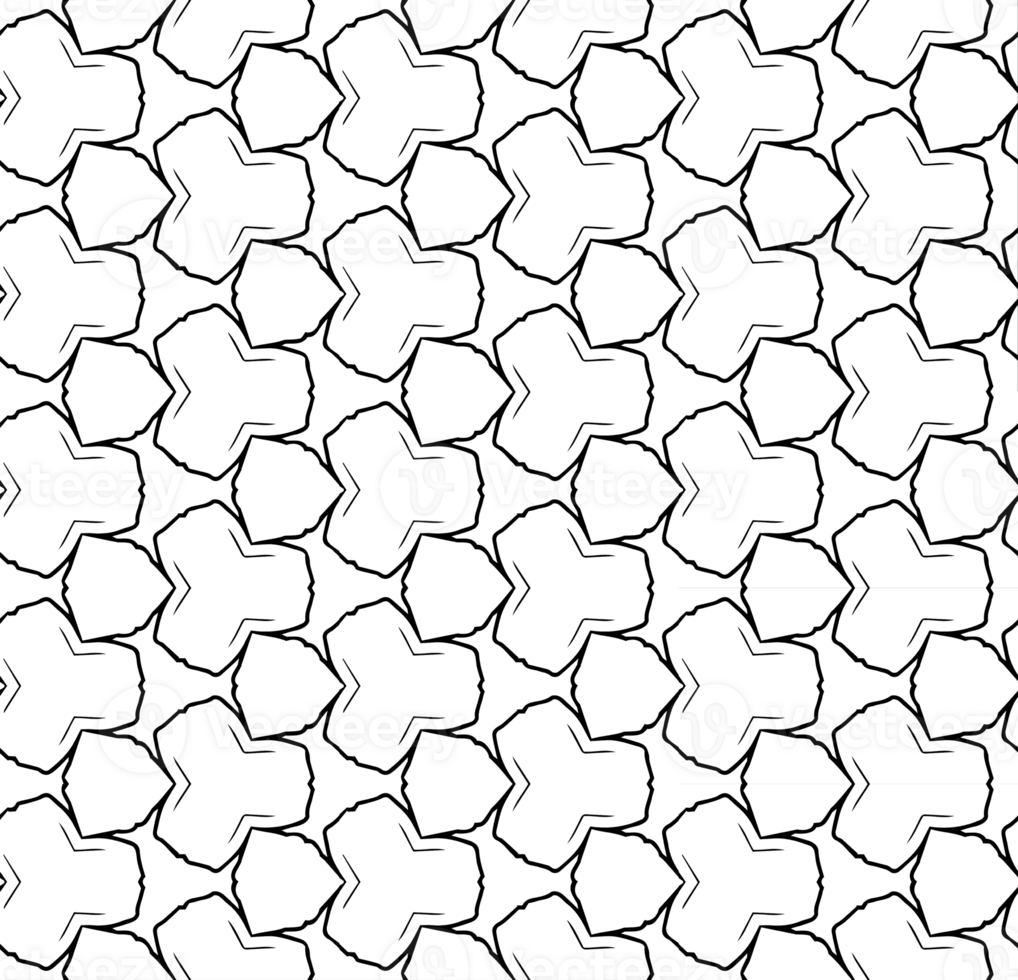 Black seamless abstract pattern. Overlay for background and backdrop. Ornamental design. PNG graphic illustration with transparent background.