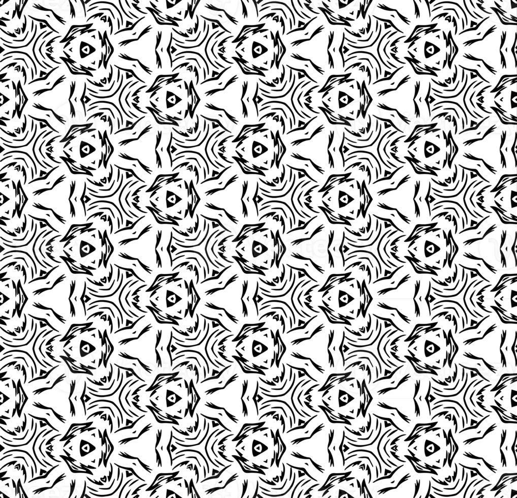 Black seamless abstract pattern. Overlay for background and backdrop. Ornamental design. PNG graphic illustration with transparent background.