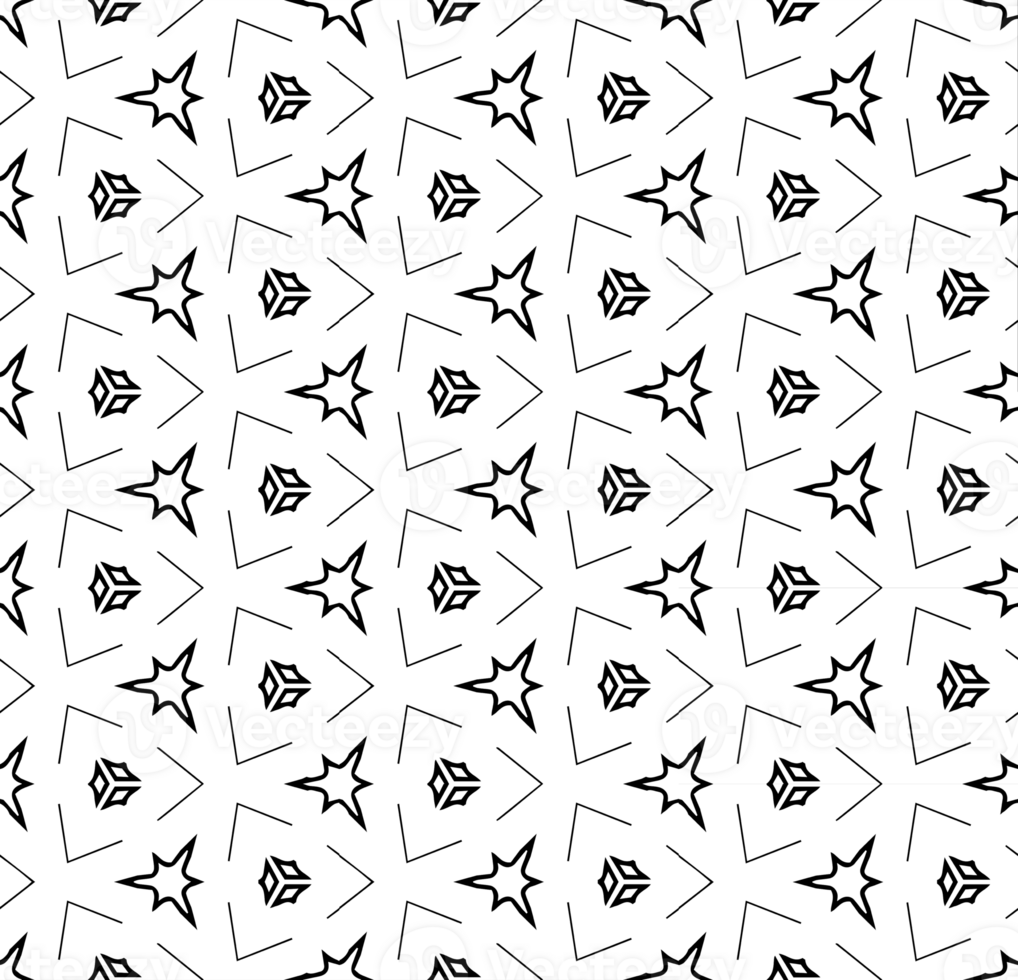Black seamless abstract pattern. Overlay for background and backdrop. Ornamental design. PNG graphic illustration with transparent background.
