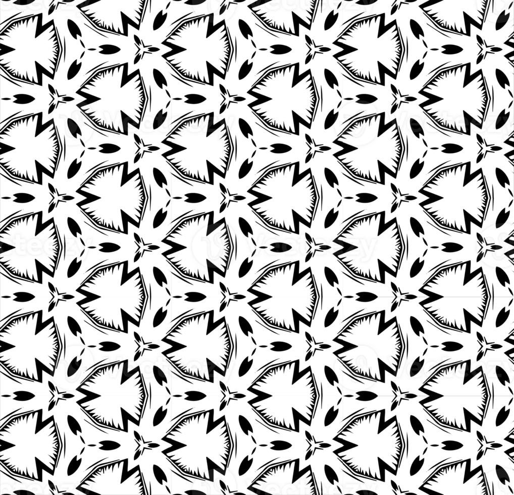 Black seamless abstract pattern. Overlay for background and backdrop. Ornamental design. PNG graphic illustration with transparent background.