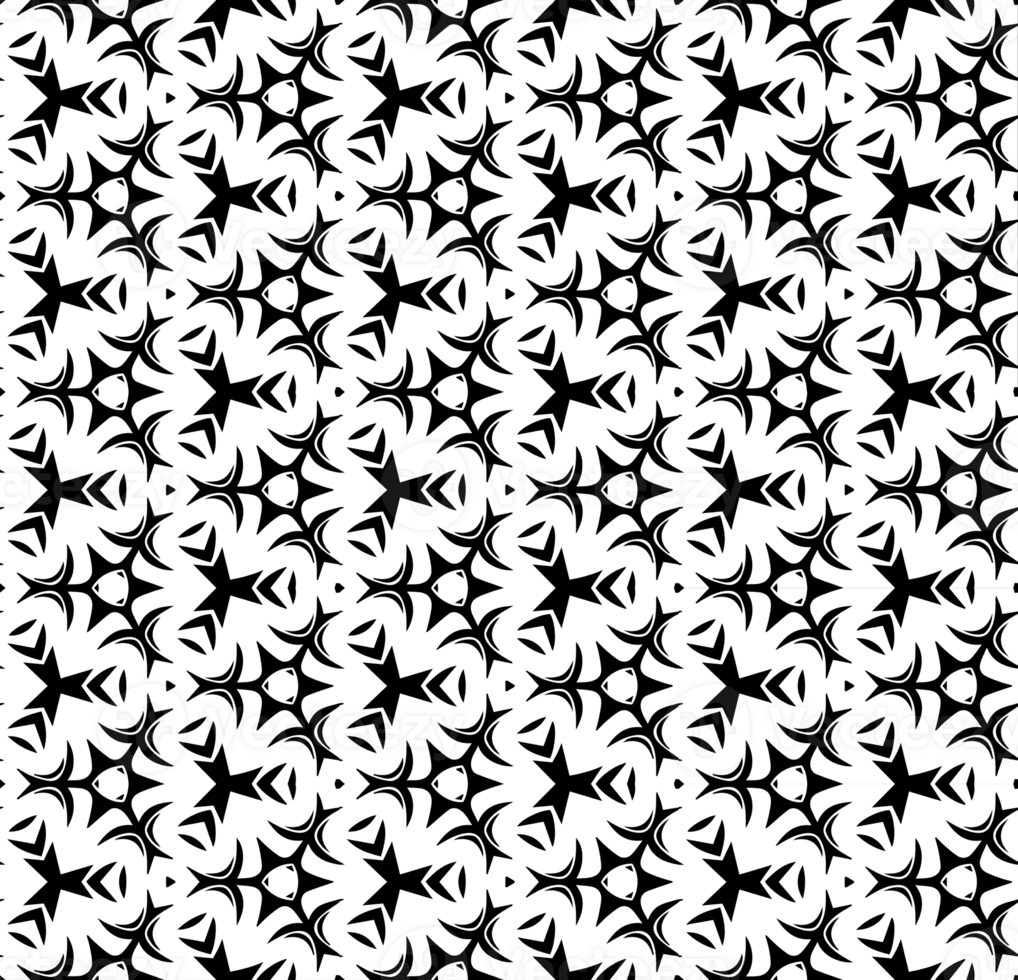 Black seamless abstract pattern. Overlay for background and backdrop. Ornamental design. PNG graphic illustration with transparent background.