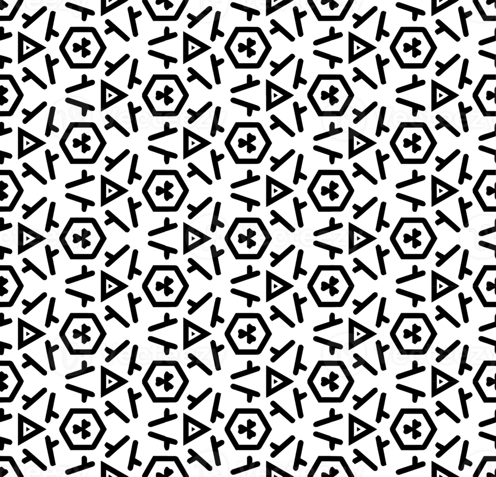 Black seamless abstract pattern. Overlay for background and backdrop. Ornamental design. PNG graphic illustration with transparent background.