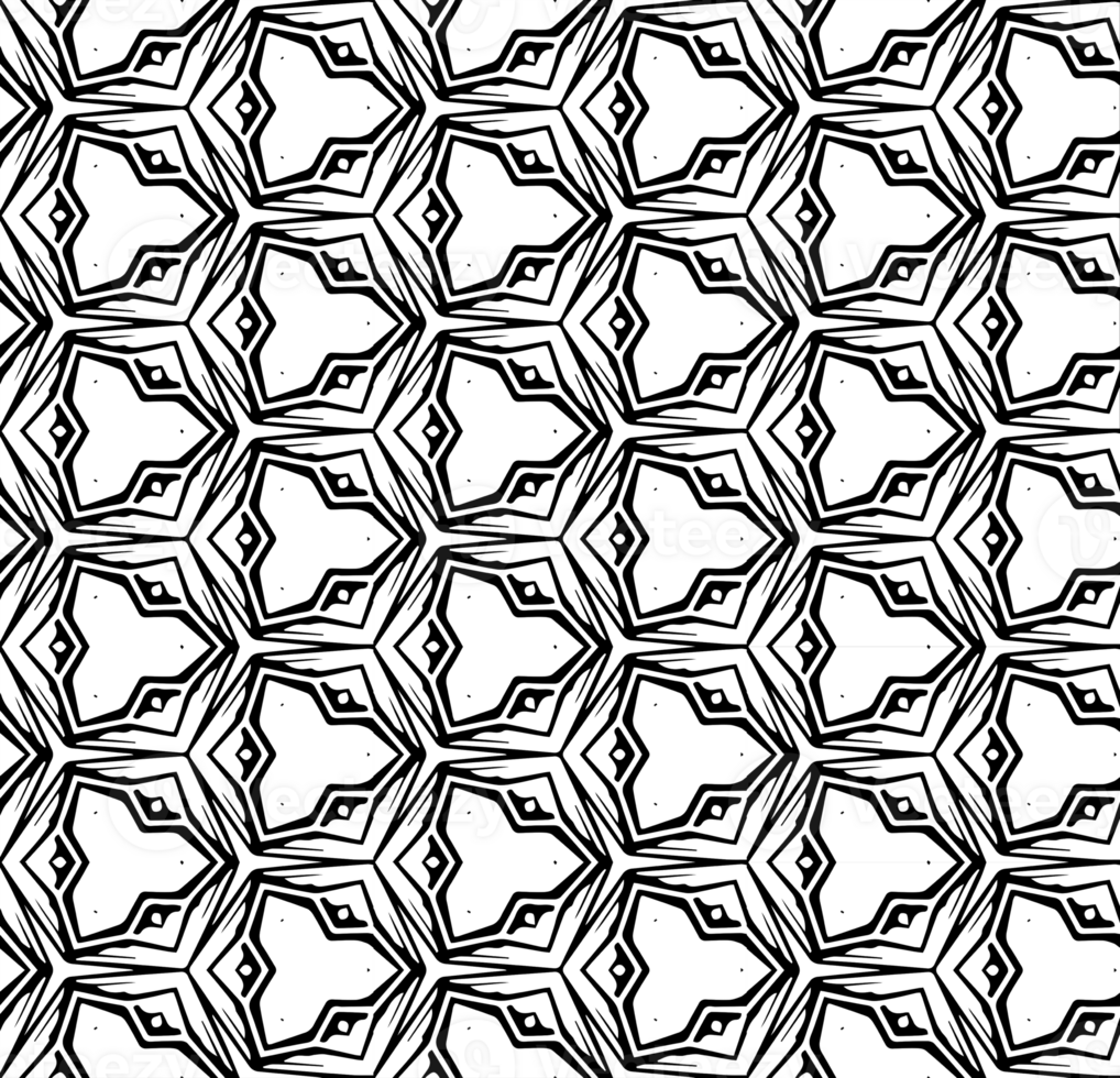 Black seamless abstract pattern. Overlay for background and backdrop. Ornamental design. PNG graphic illustration with transparent background.