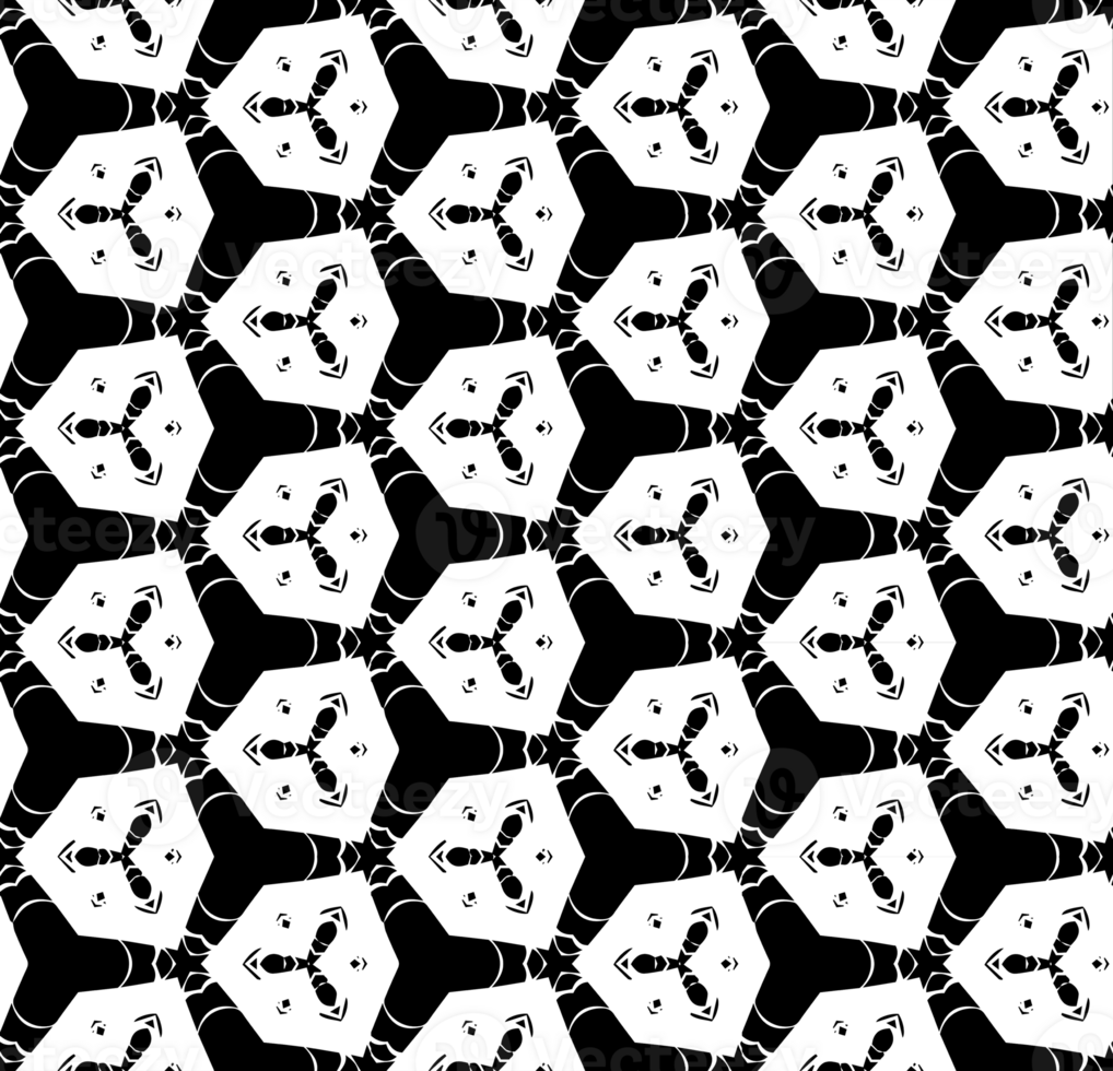 Black seamless abstract pattern. Overlay for background and backdrop. Ornamental design. PNG graphic illustration with transparent background.