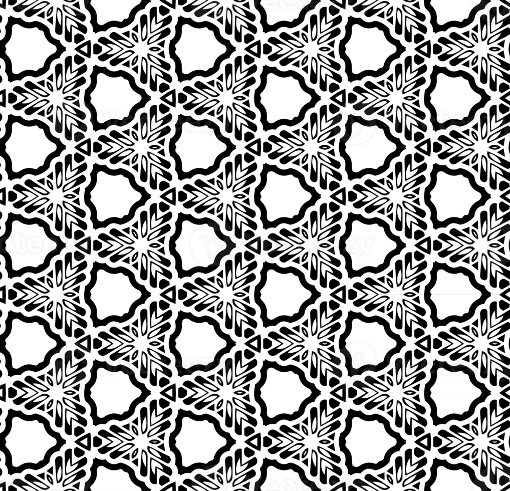 Black seamless abstract pattern. Overlay for background and backdrop. Ornamental design. PNG graphic illustration with transparent background.