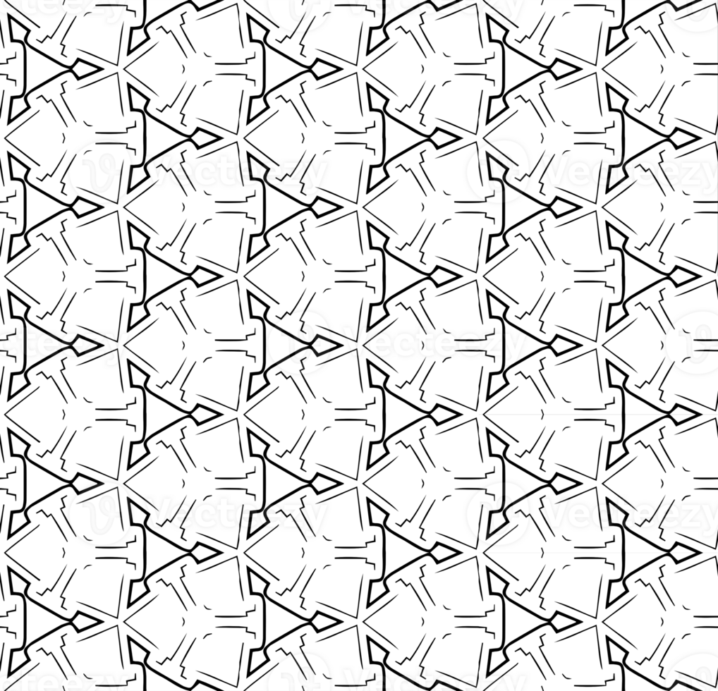 Black seamless abstract pattern. Overlay for background and backdrop. Ornamental design. PNG graphic illustration with transparent background.