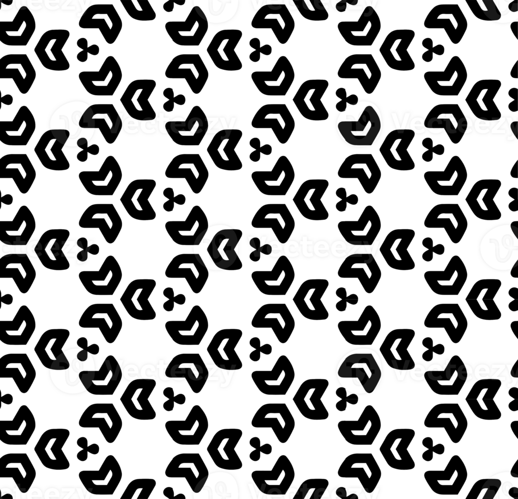 Black seamless abstract pattern. Overlay for background and backdrop. Ornamental design. PNG graphic illustration with transparent background.