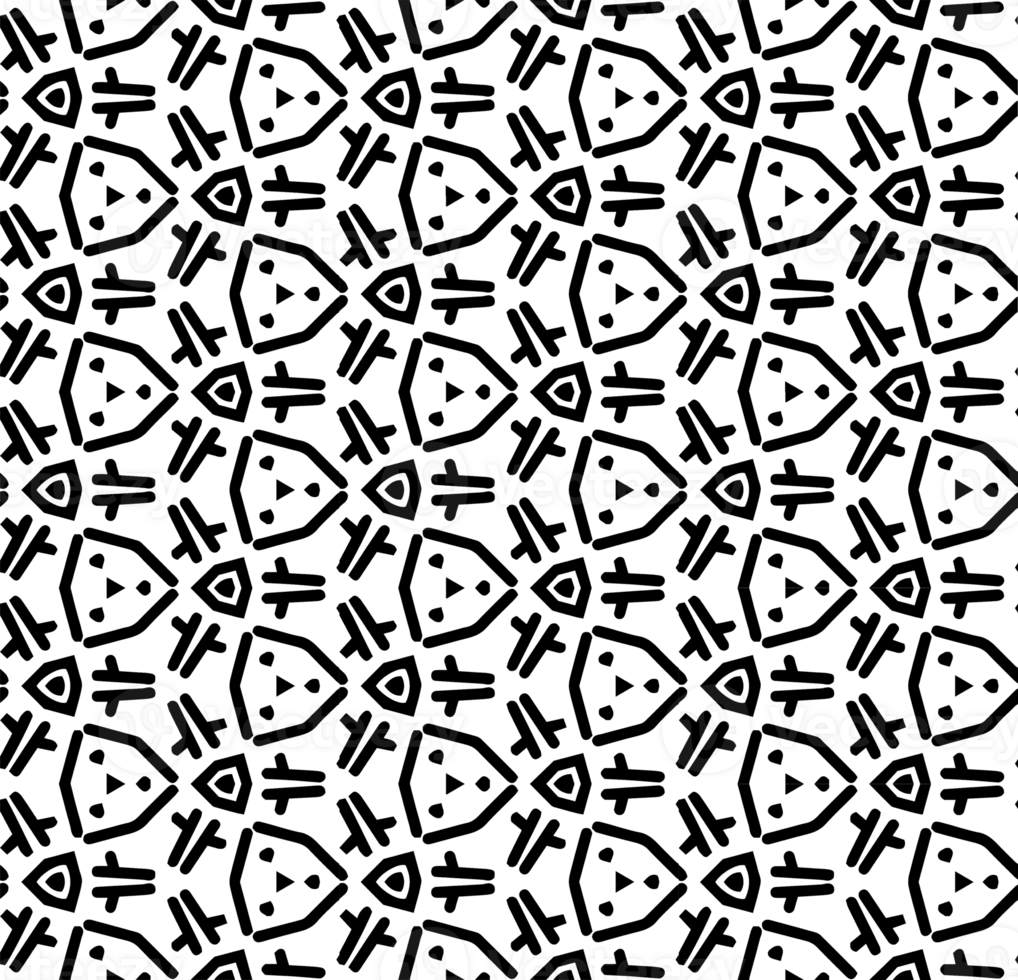 Black seamless abstract pattern. Overlay for background and backdrop. Ornamental design. PNG graphic illustration with transparent background.
