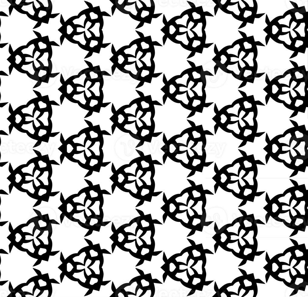 Black seamless abstract pattern. Overlay for background and backdrop. Ornamental design. PNG graphic illustration with transparent background.