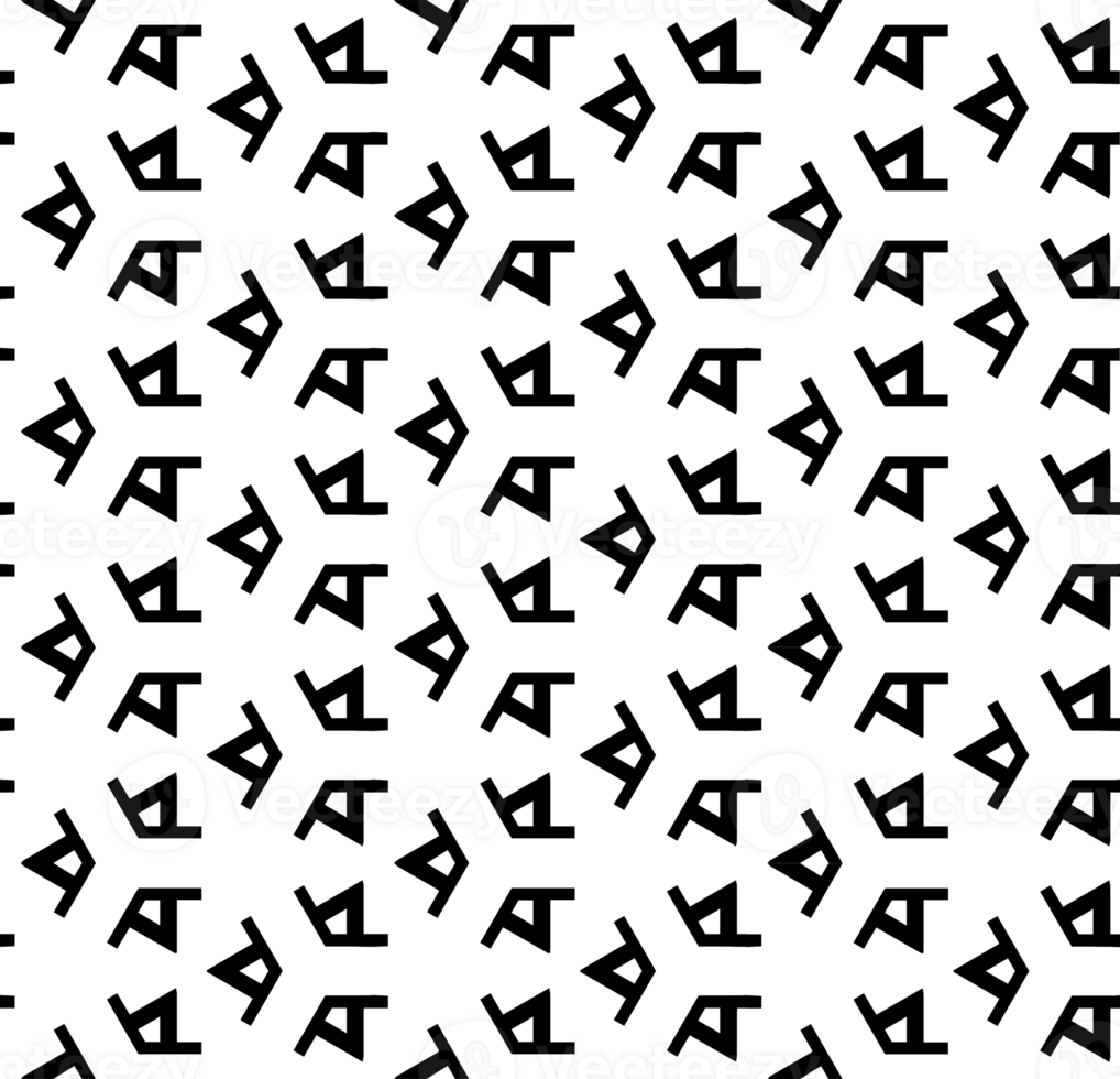 Black seamless abstract pattern. Overlay for background and backdrop. Ornamental design. PNG graphic illustration with transparent background.