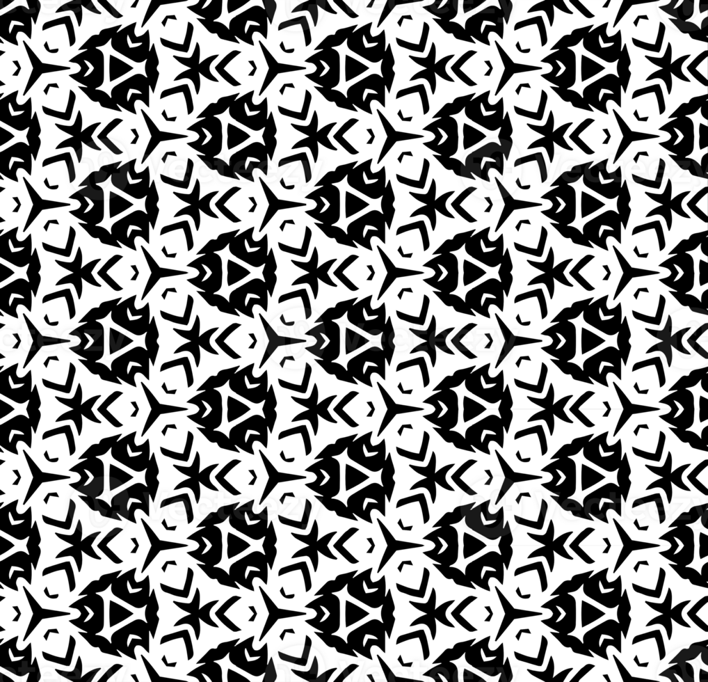 Black seamless abstract pattern. Overlay for background and backdrop. Ornamental design. PNG graphic illustration with transparent background.