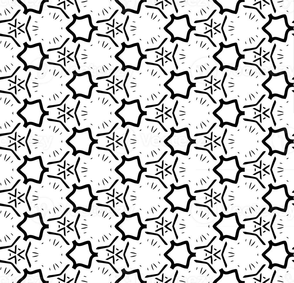Black seamless abstract pattern. Overlay for background and backdrop. Ornamental design. PNG graphic illustration with transparent background.