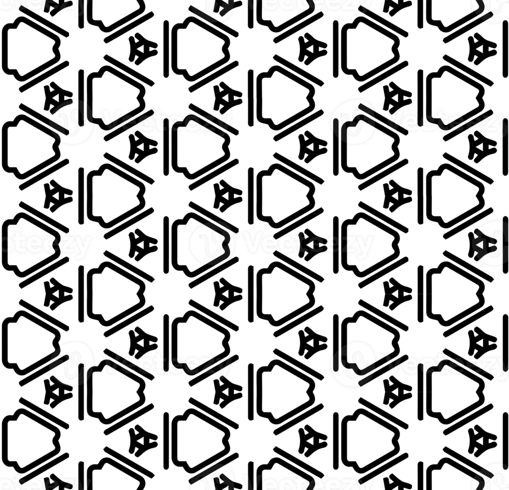 Black seamless abstract pattern. Overlay for background and backdrop. Ornamental design. PNG graphic illustration with transparent background.