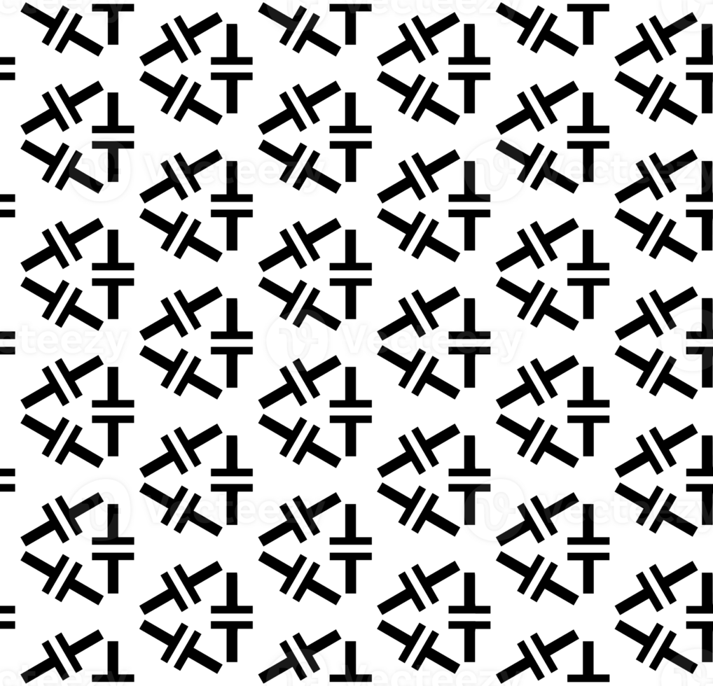 Black seamless abstract pattern. Overlay for background and backdrop. Ornamental design. PNG graphic illustration with transparent background.