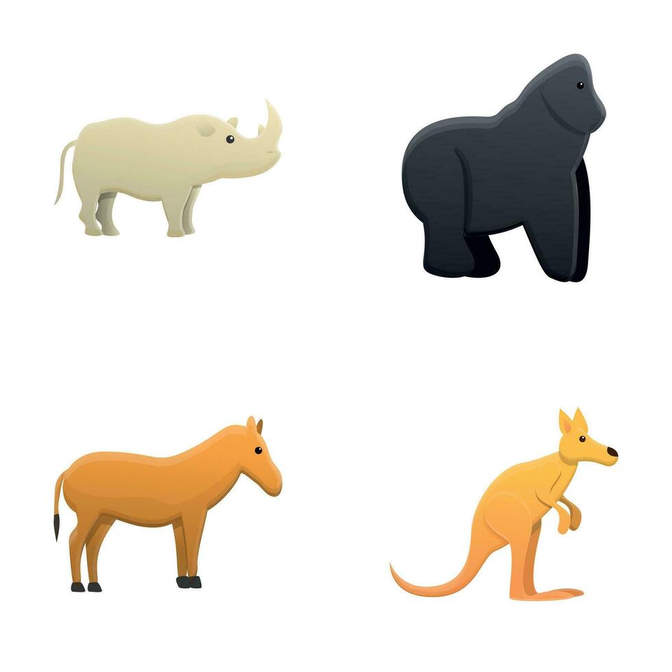 zoo íconos conjunto dibujos animados vector. mamífero vector